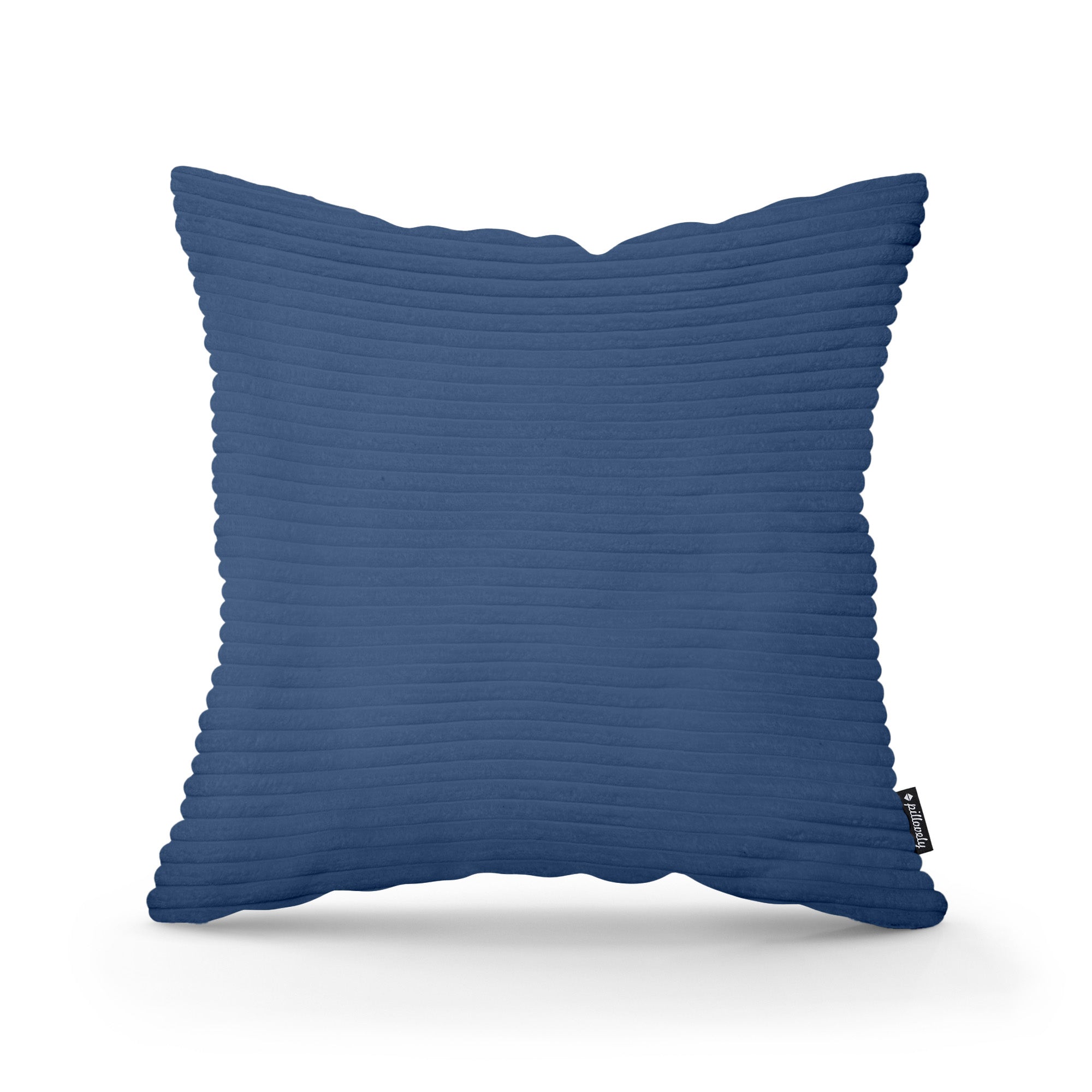 Poduszka dekoracyjna 45×45 cm w stylu scandi i boho – wyraziste prążki | Szeroki Sztruks Granatowy Grafit (POSO 05)