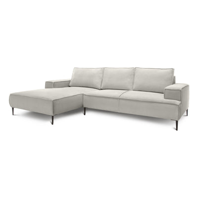 Narożnik 3-osobowy 275 cm w stylu modern classic | May Lniany Krem (POSO 100) Lewostronny