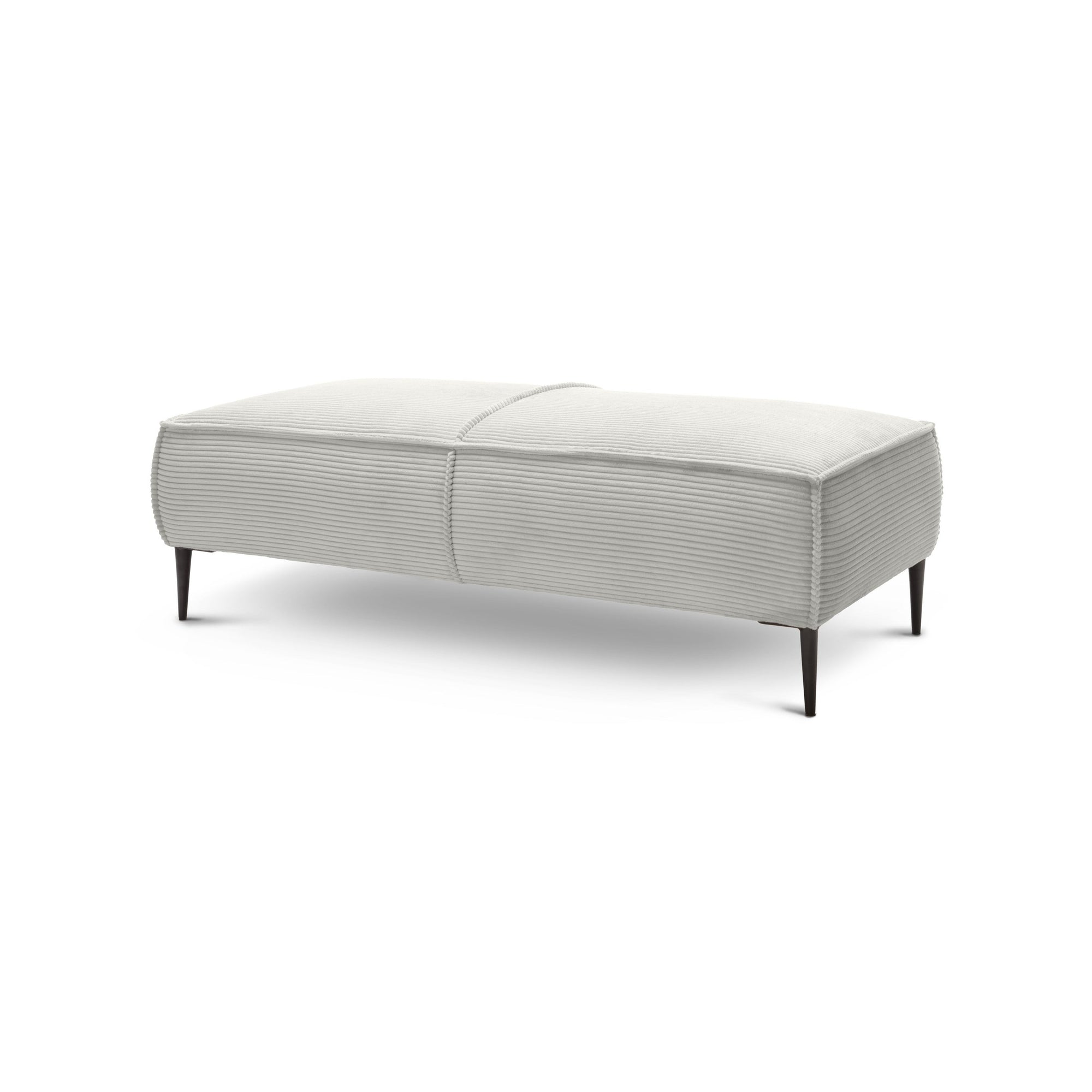 Pufa 140 cm do salonu w stylu modern – kompaktowa forma, elastyczne siedzisko | May Lniany Krem (POSO 100)