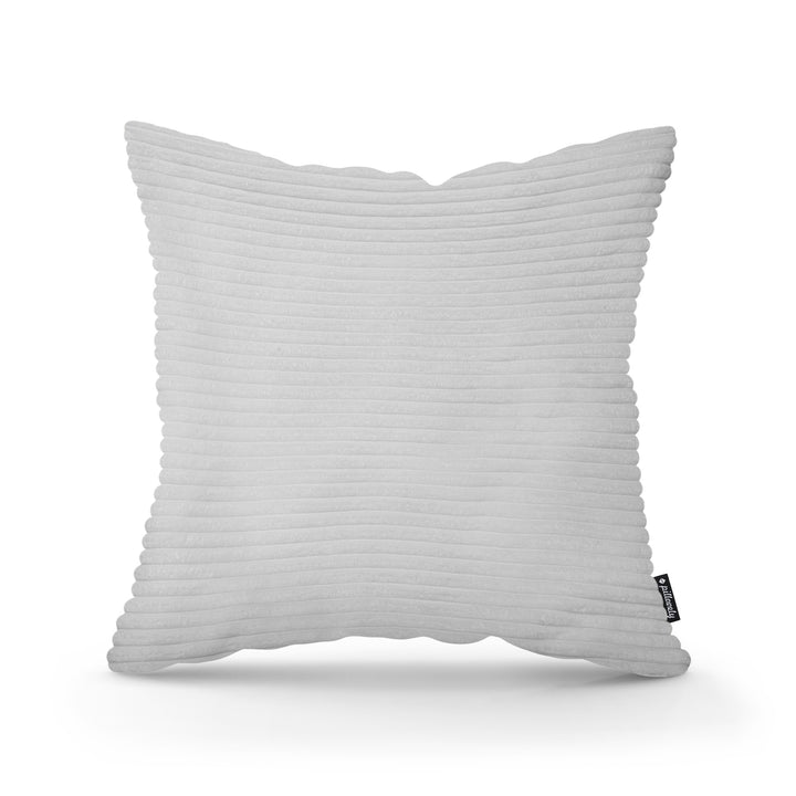 Poduszka Dekoracyjna Szeroki Sztruks 45x45 Popielata Biel