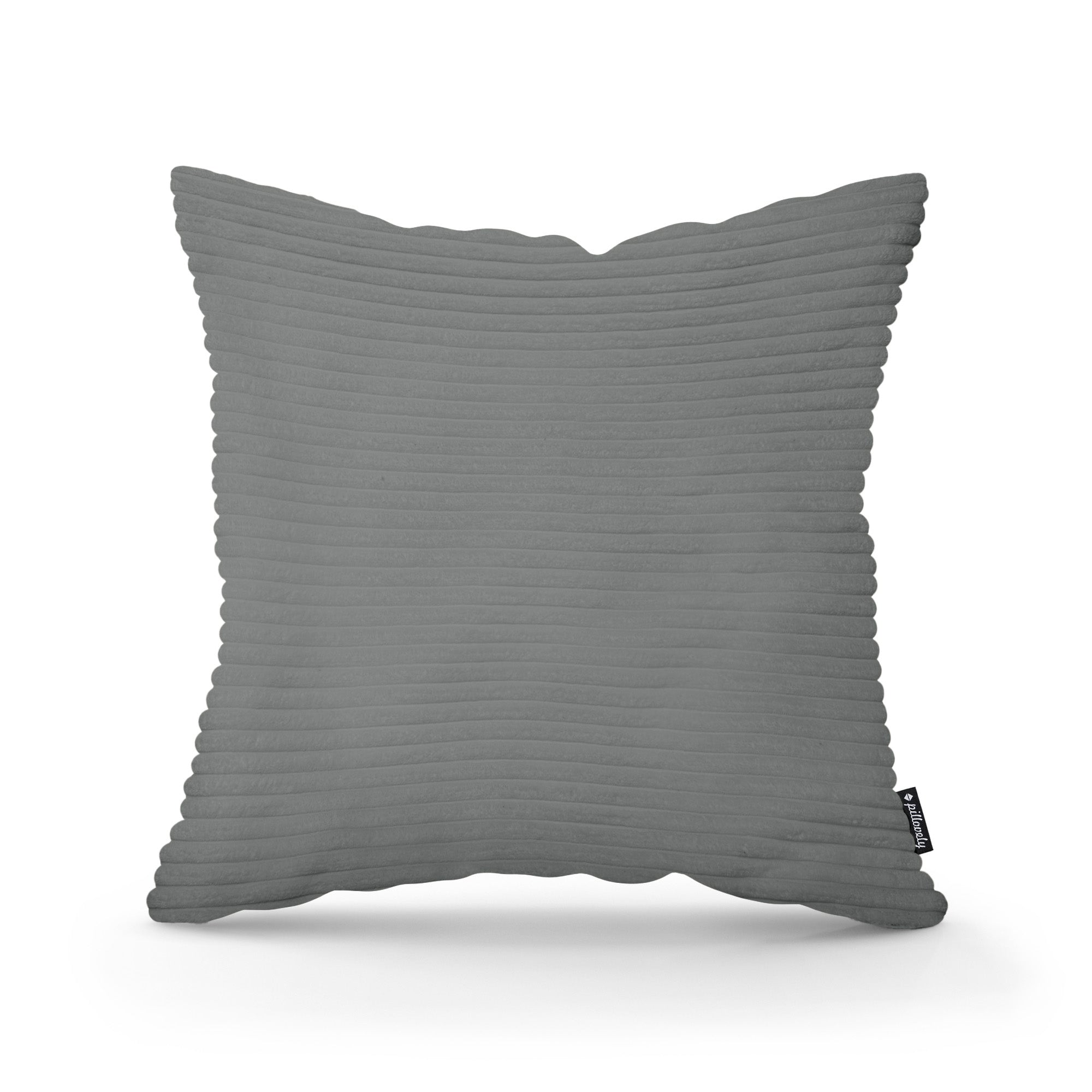 Poduszka dekoracyjna 45×45 cm w stylu scandi i boho – wyraziste prążki | Szeroki Sztruks Cynk (POSO 115)