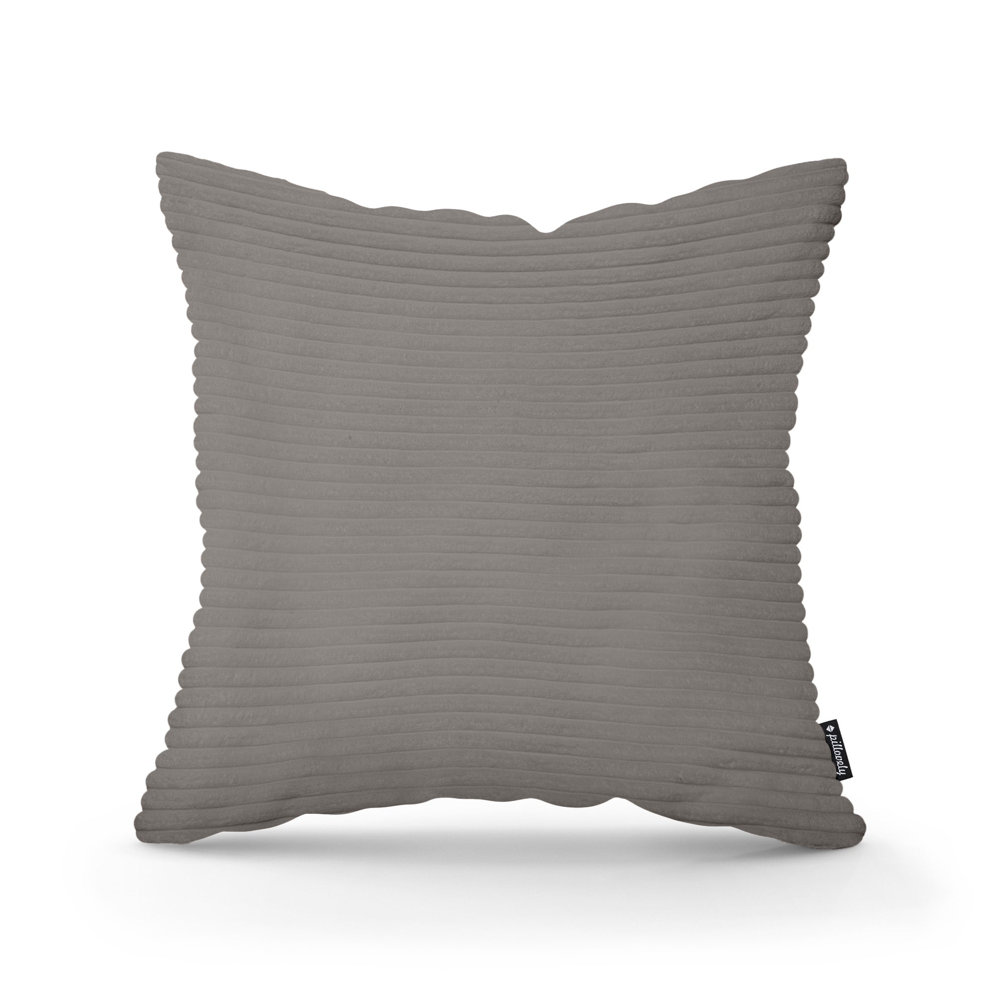 Poduszka dekoracyjna 45×45 cm w stylu scandi i boho – wyraziste prążki | Szeroki Sztruks Brązowy Grafit (POSO 120)