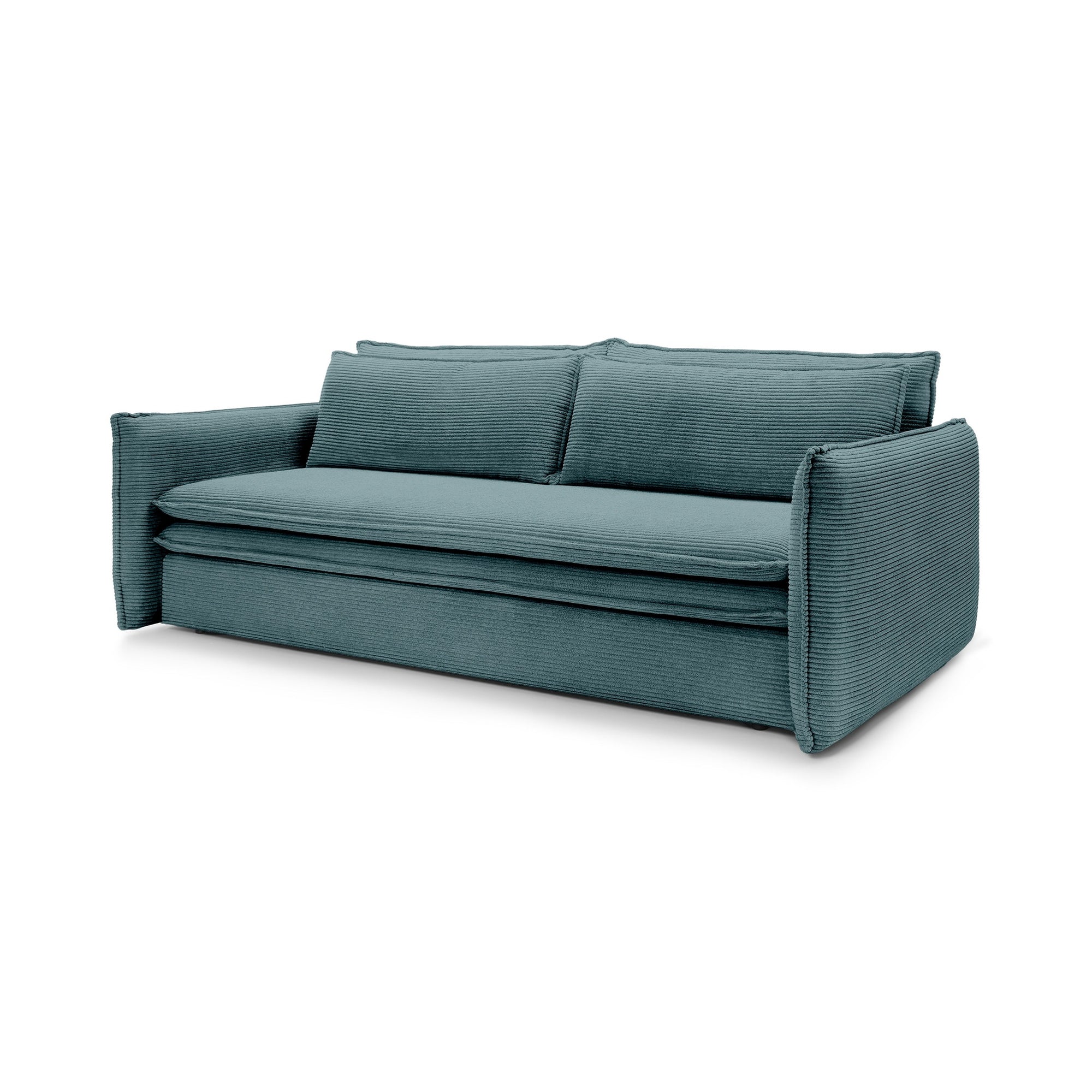 Sofa modułowa z funkcją spania 140x200 i pojemnikiem – sztruksowa, pet friendly | Lily Głęboki Grafit (POSO 125)