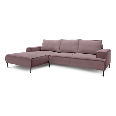 Narożnik 3-osobowy 275 cm w stylu modern classic | May Przykurzony Różany Brąz (POSO 130) Lewostronny