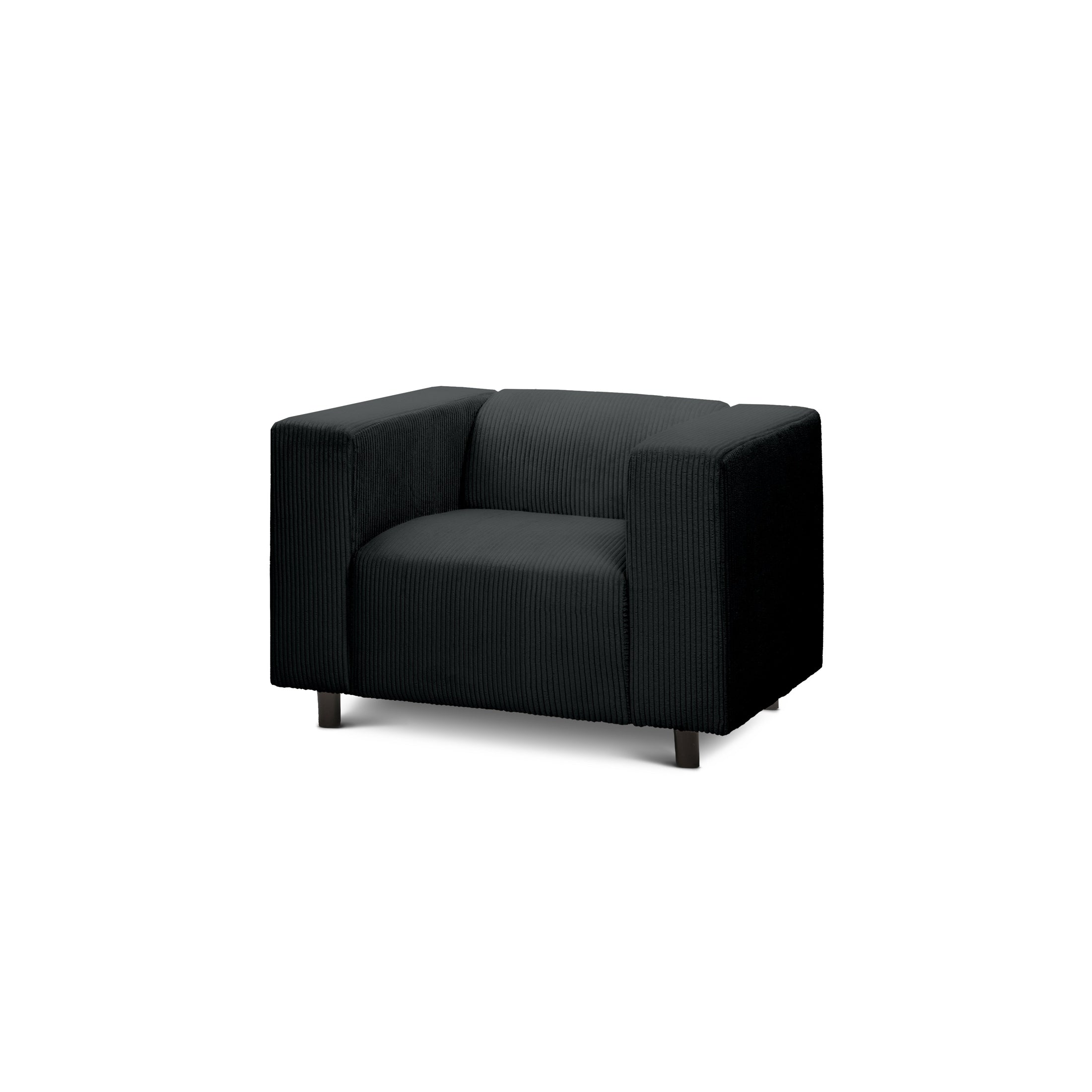 Fotel 95 cm do relaksu w stylu skandynawskim | July Węgiel (POSO 135)