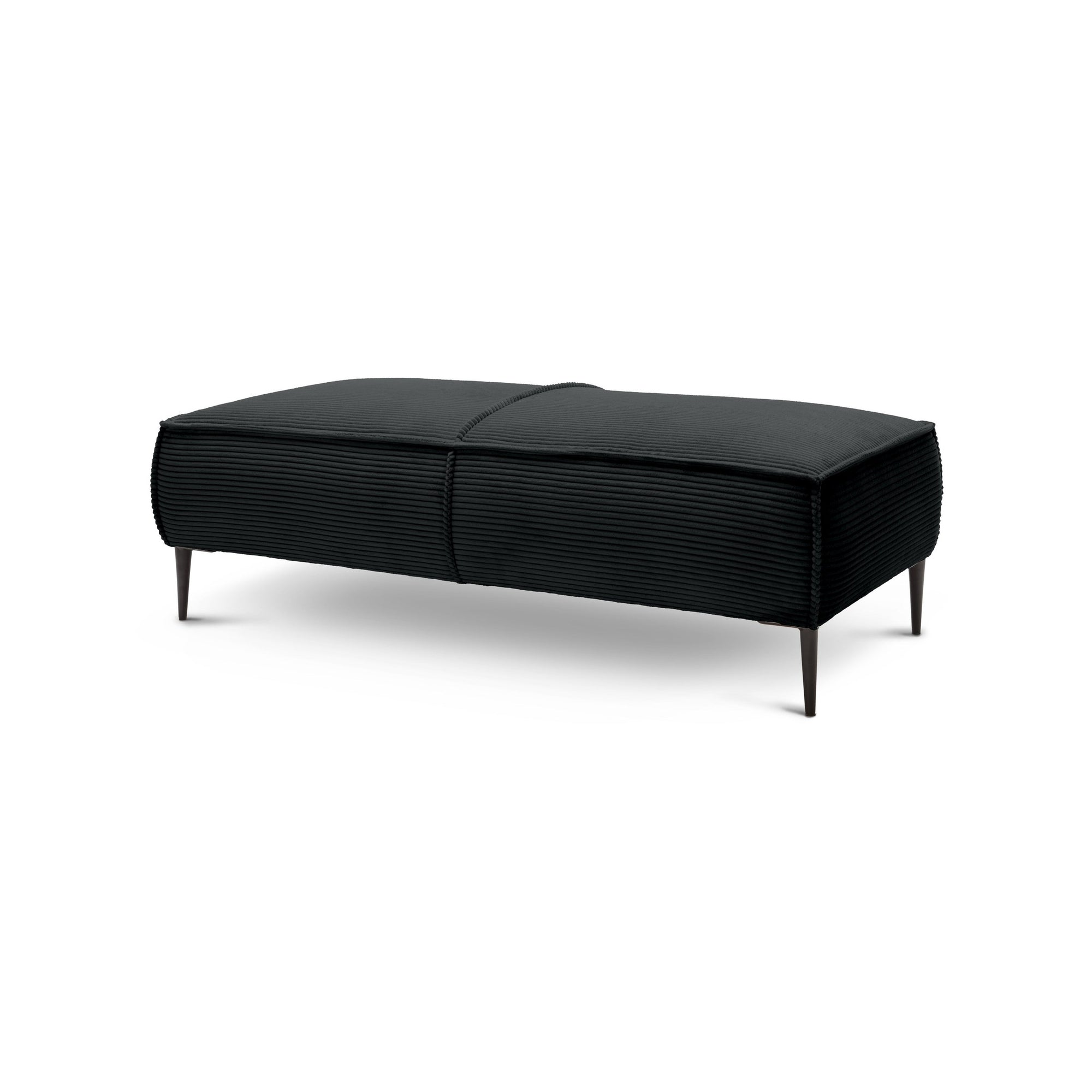 Pufa 140 cm do salonu w stylu modern – kompaktowa forma, elastyczne siedzisko | May Węgiel (POSO 135)