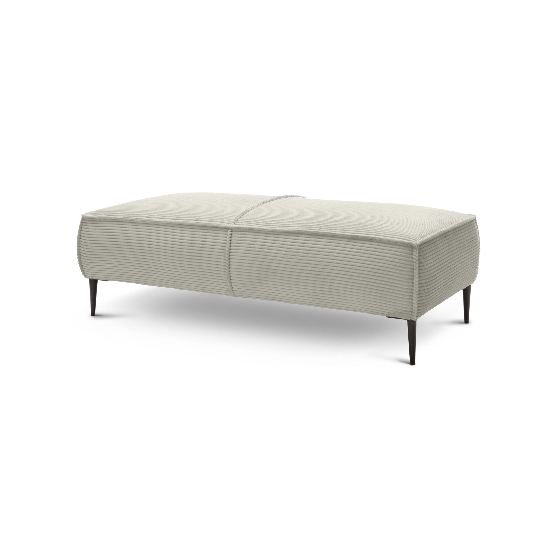 Pufa 140 cm do salonu w stylu modern | May Szary Len (POSO 140)