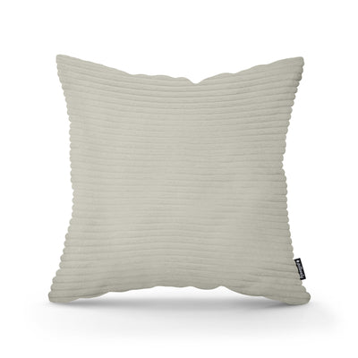 Poduszka dekoracyjna 45×45 cm w stylu scandi i boho | Szeroki Sztruks Szary Len (POSO 140)