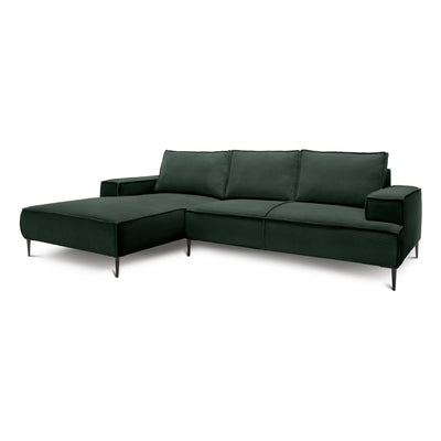 Narożnik 3-osobowy 275 cm w stylu modern classic | May Leśna Zieleń (POSO 14) Lewostronny