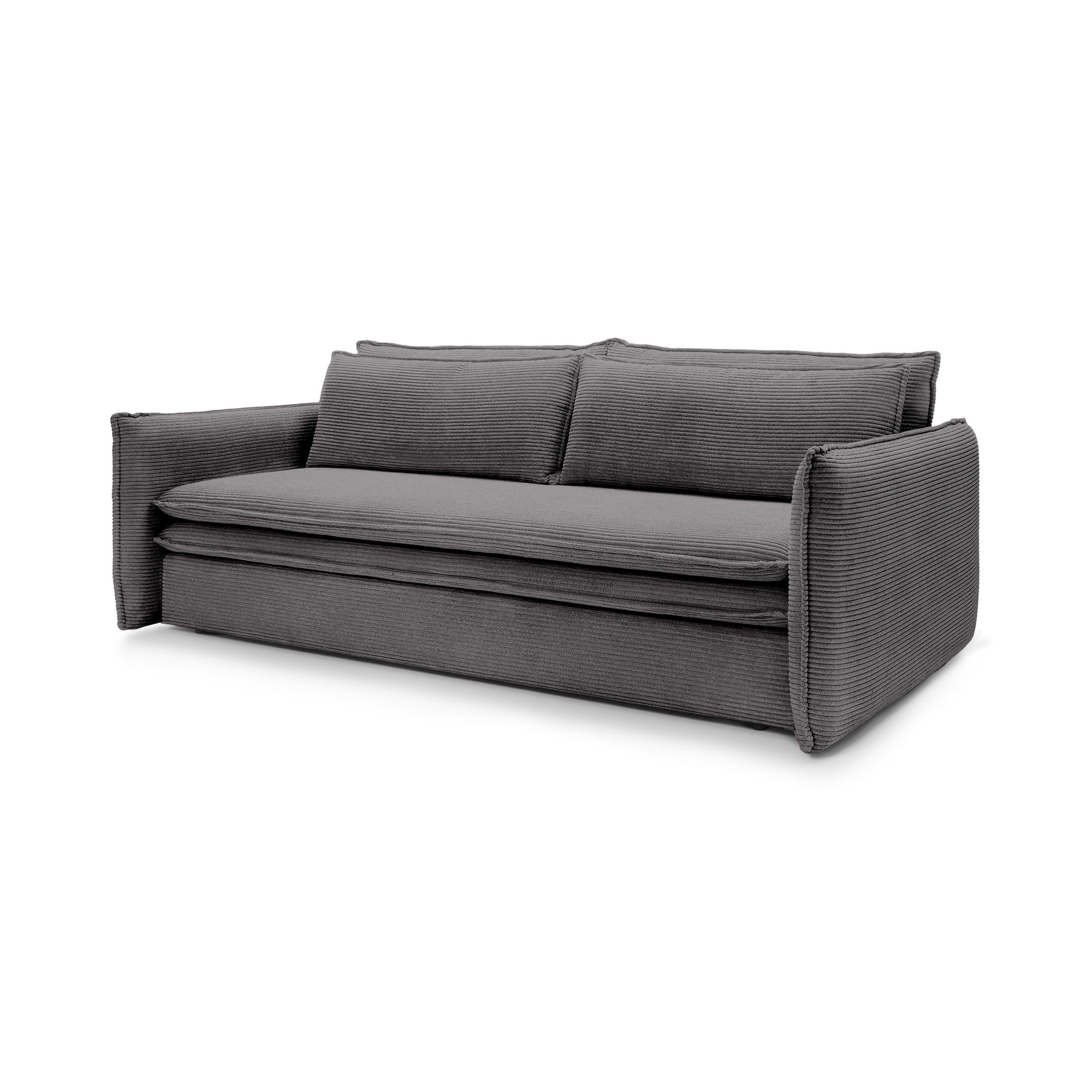 Sofa modułowa z funkcją spania 140x200 i pojemnikiem – sztruksowa, pet friendly | Lily Stalowy Brąz (POSO 22)