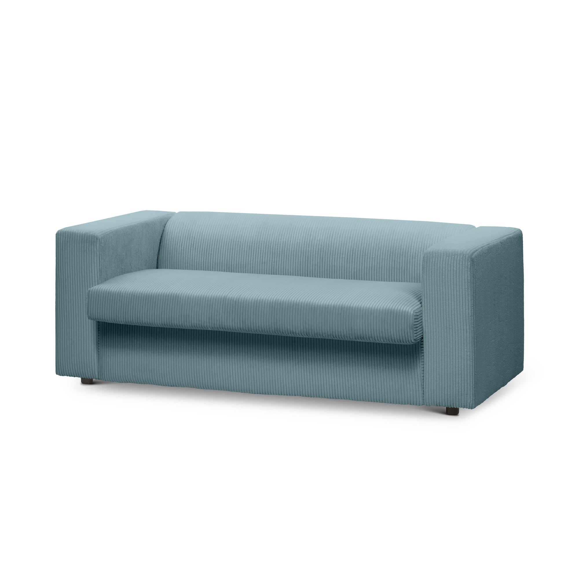 Sofa 2-osobowa z funkcją spania 174 cm – kompaktowa, sztruksowa, nowoczesna | July Zimna Mięta (POSO 26)