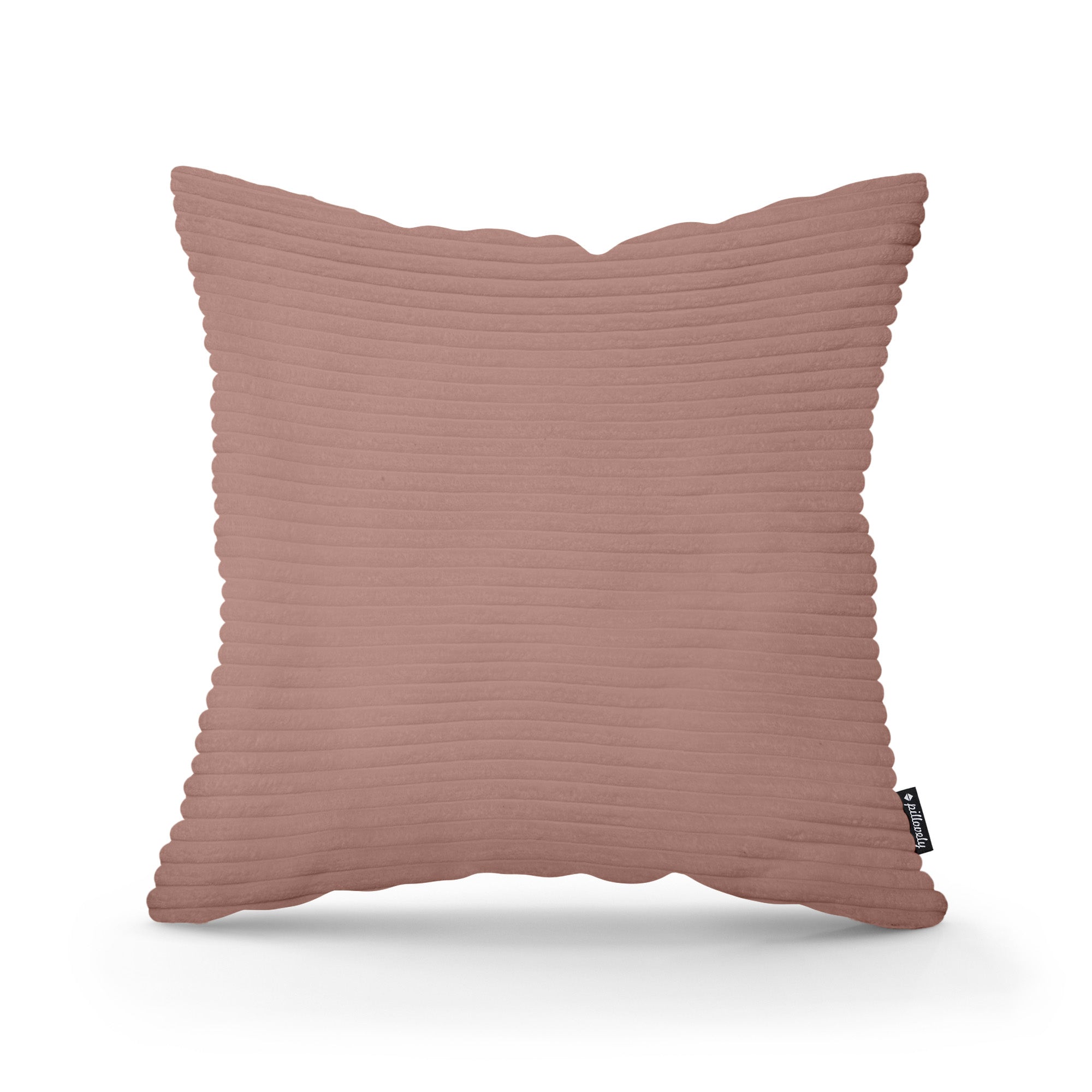 Poduszka dekoracyjna 45×45 cm w stylu scandi i boho – wyraziste prążki | Szeroki Sztruks Ceglane Ciepło (POSO 29)