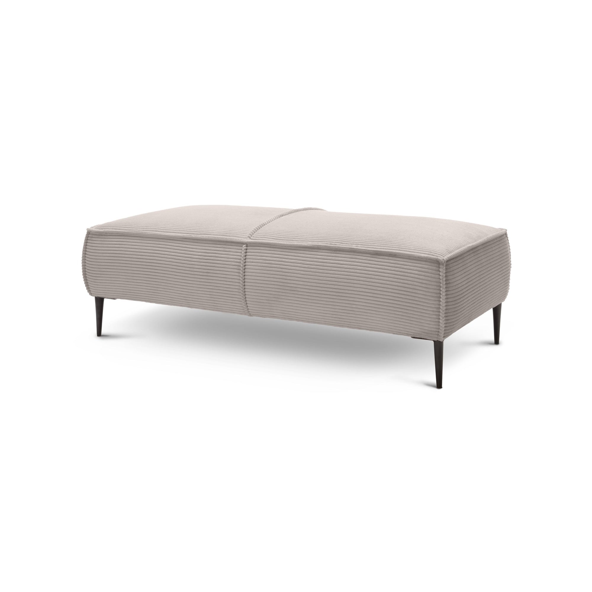 Pufa 140 cm do salonu w stylu modern – kompaktowa forma, elastyczne siedzisko | May Piaskowy Kamień (POSO 02)