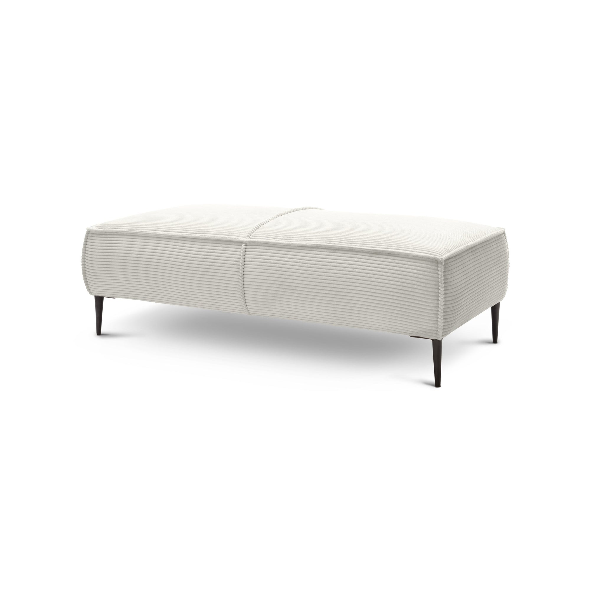 Pufa 140 cm do salonu w stylu modern – kompaktowa forma, elastyczne siedzisko | May Porcelanowy Beż (POSO 38)