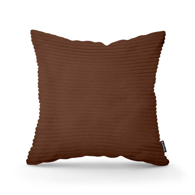 Poduszka dekoracyjna 45×45 cm w stylu scandi i boho | Szeroki Sztruks Espresso (POSO 39)