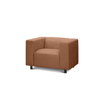 Fotel 95 cm do relaksu w stylu skandynawskim | July Cynamon (POSO 41)