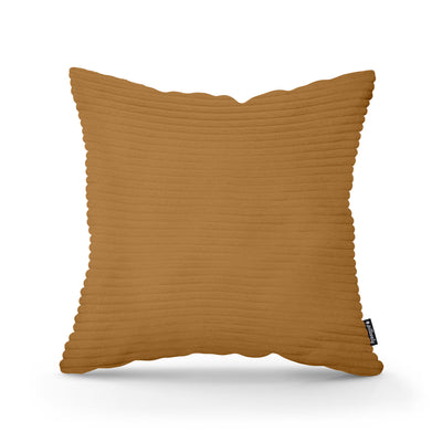 Poduszka dekoracyjna 45×45 cm w stylu scandi i boho | Szeroki Sztruks Karmel (POSO 42)