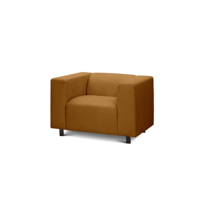 Fotel 95 cm do relaksu w stylu skandynawskim | July Karmel (POSO 42)