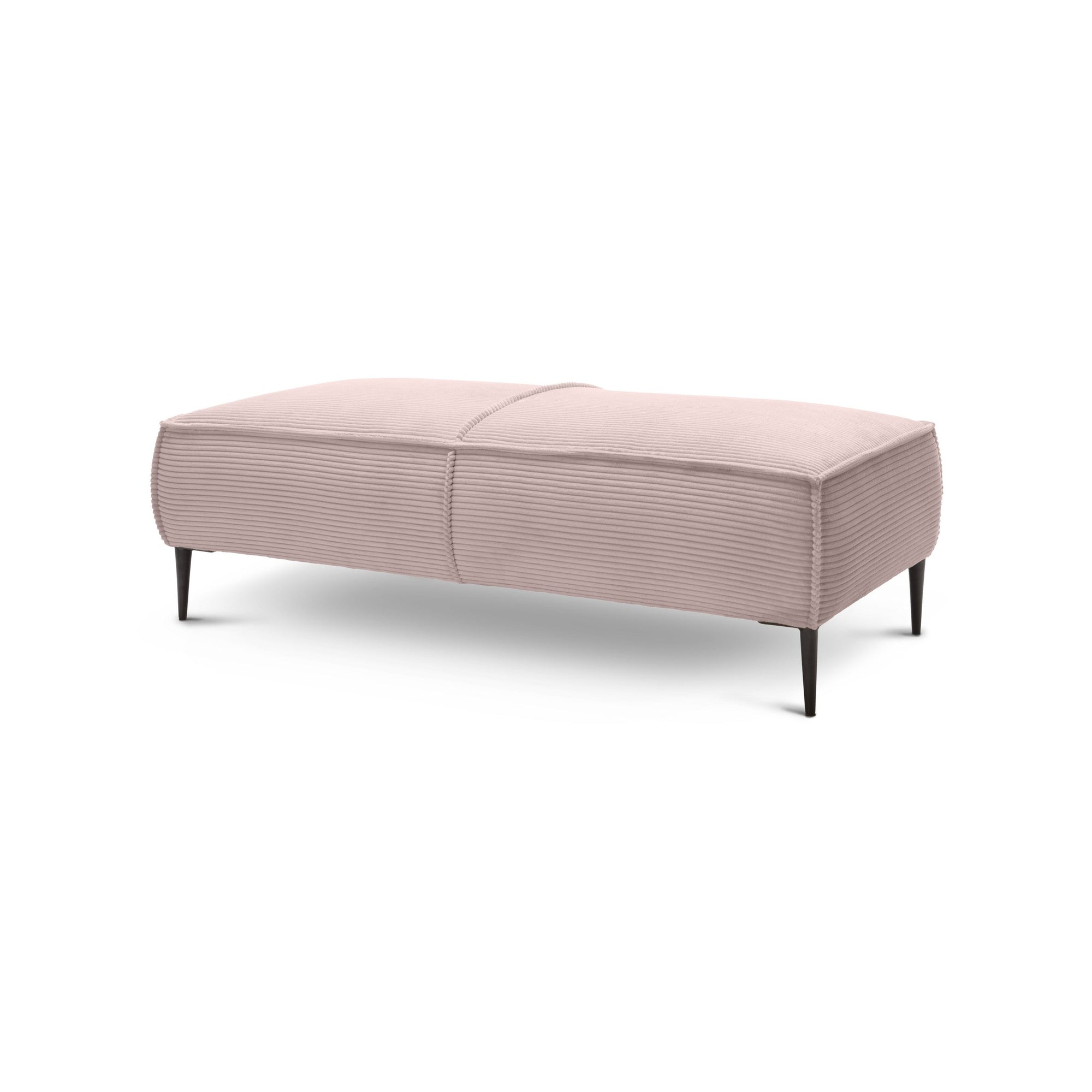 Pufa 140 cm do salonu w stylu modern – kompaktowa forma, elastyczne siedzisko | May Zgaszony Róż (POSO 52)