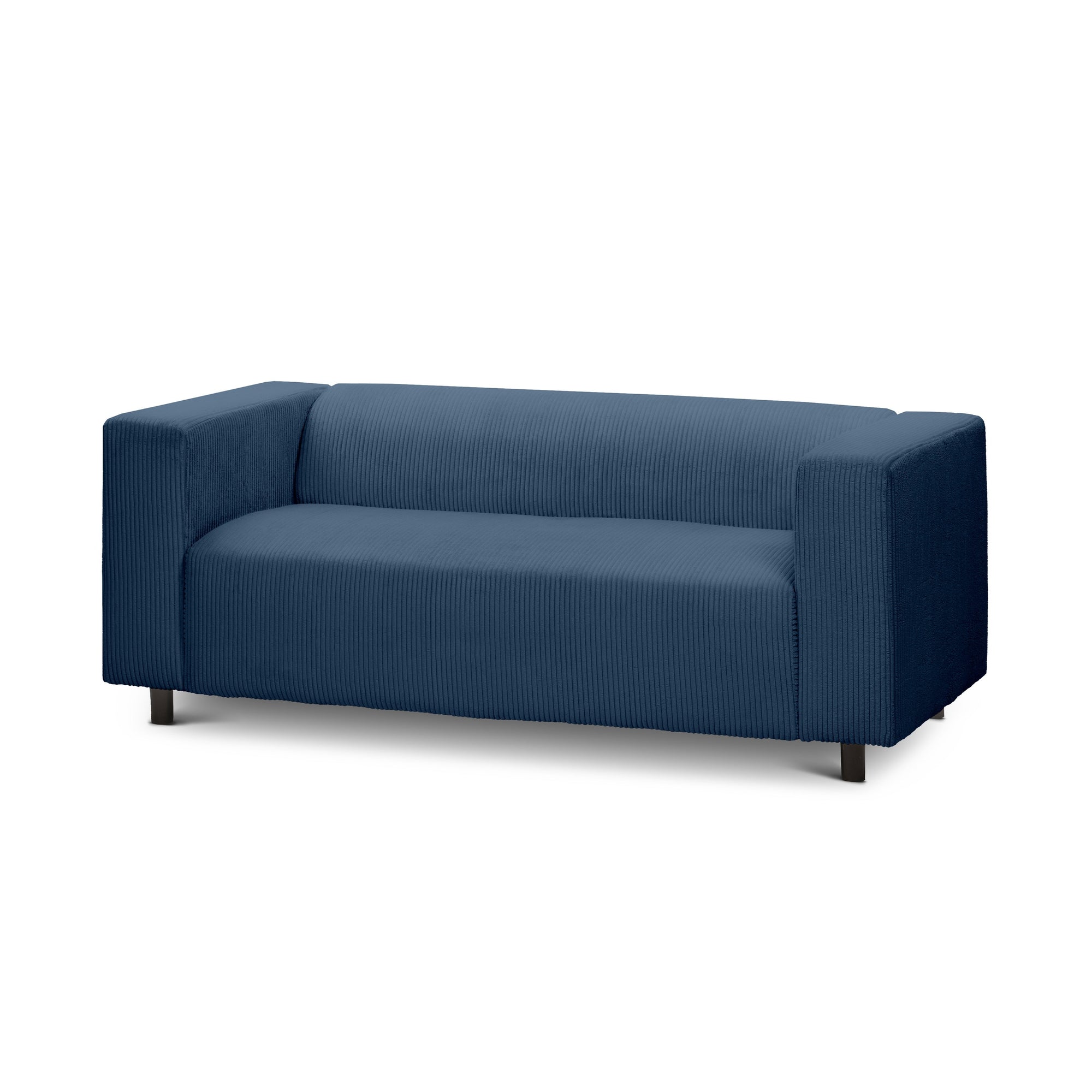 Sofa 3-osobowa 175 cm – kompaktowa, nowoczesny sztruks | July Granatowy Grafit (POSO 05)