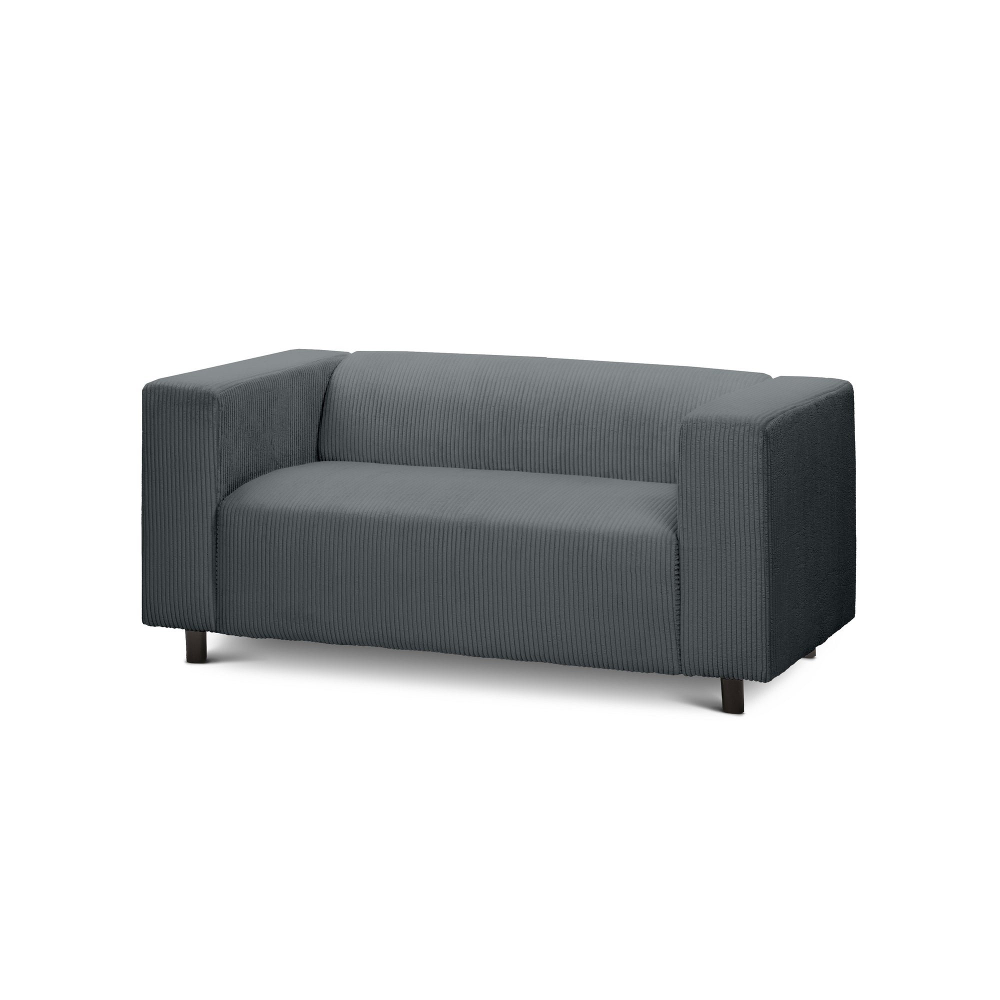 sofa 2-osobowa 151 cm – sztruks POSO, styl minimalistyczny | July Grafitowy Mech (POSO 60)