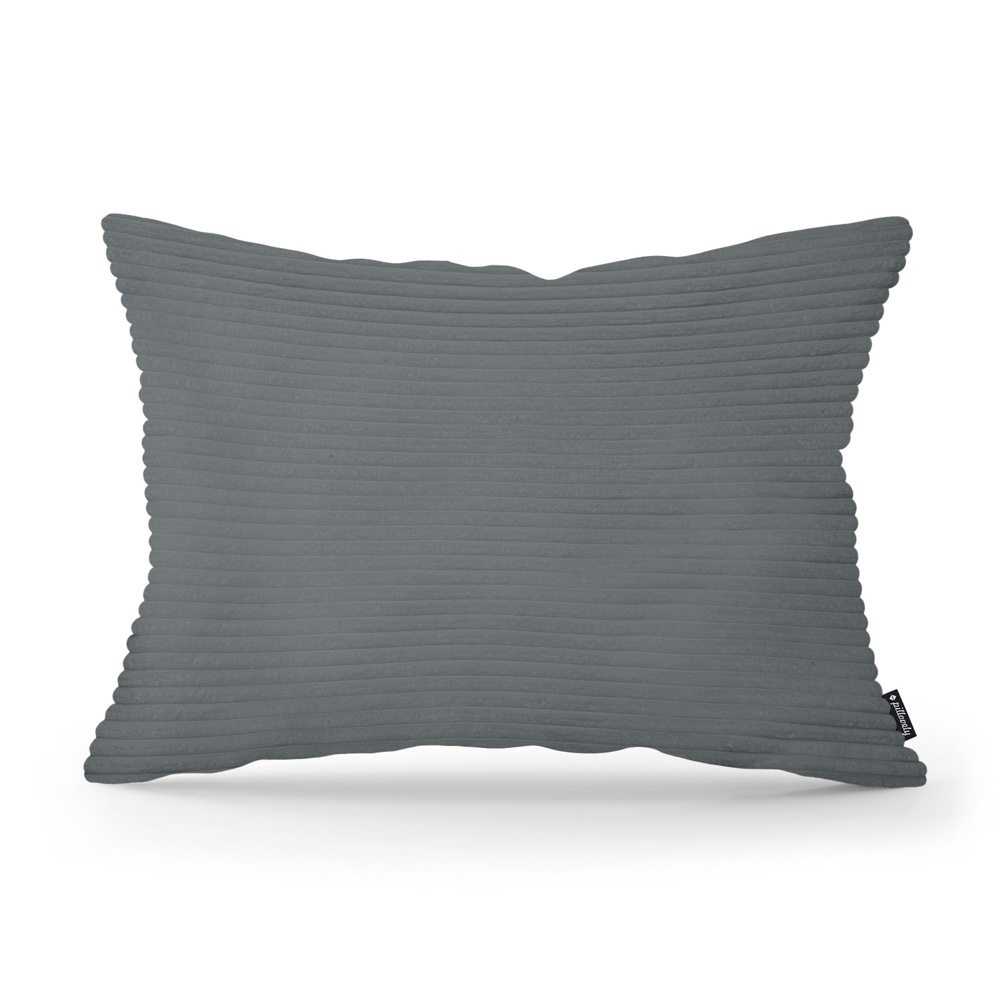 Poduszka Dekoracyjna Szeroki Sztruks 40x55 Grafitowy Mech