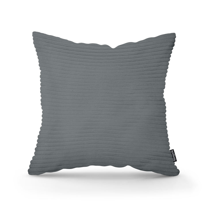 Poduszka Dekoracyjna Szeroki Sztruks 45x45 Grafitowy Mech