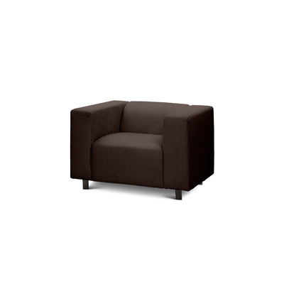 Fotel 95 cm do relaksu w stylu skandynawskim | July Ciemny Orzech (POSO 06)
