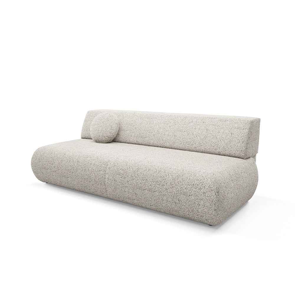 Sofa z funkcją spania 140x213 z pojemnikiem w stylu nowoczesnym – mechanizm DL, regulowany podłokietnik | Puentro Popielny Woal (PUENTE 06)