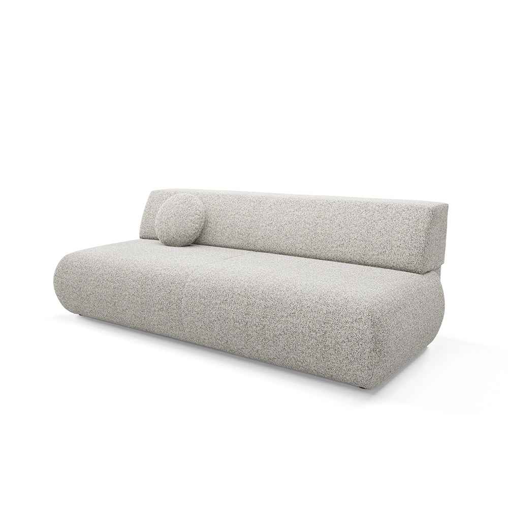 Sofa z funkcją spania 140x213 z pojemnikiem w stylu nowoczesnym – mechanizm DL, regulowany podłokietnik | Puentro Beżowy Obłok (PUENTE 09)
