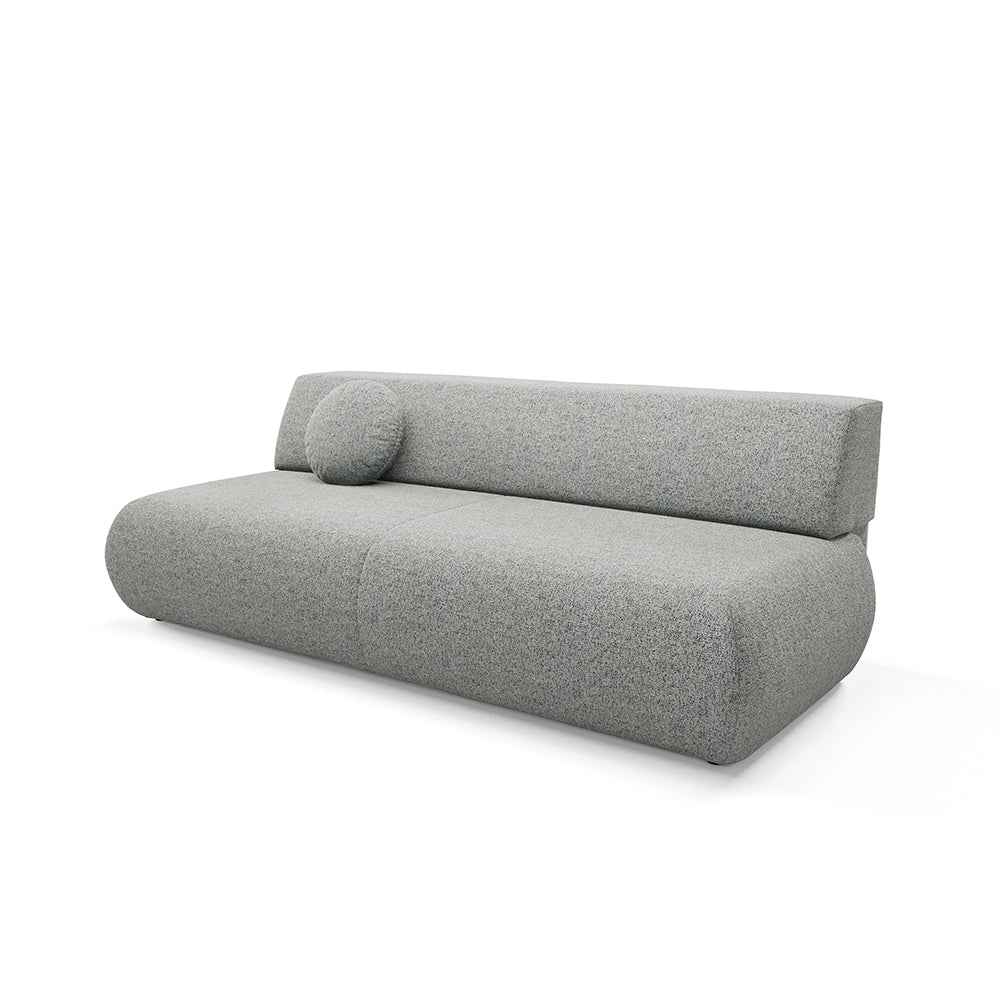 Sofa z funkcją spania 140x213 z pojemnikiem w stylu nowoczesnym – mechanizm DL, regulowany podłokietnik | Puentro Szary Kamień (PUENTE 92)