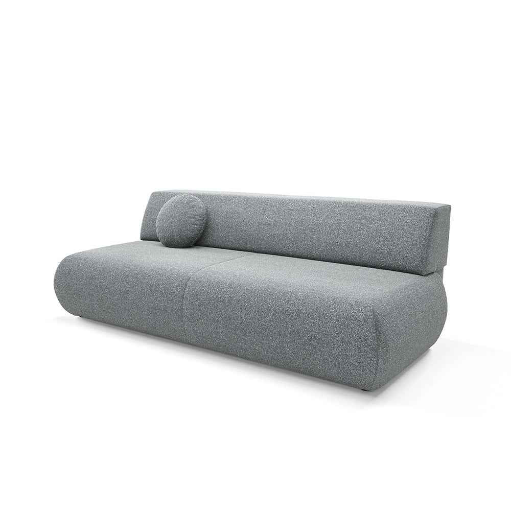 Sofa z funkcją spania 140x213 z pojemnikiem w stylu nowoczesnym – mechanizm DL, regulowany podłokietnik | Puentro Granitowa Otchłań (PUENTE 94)