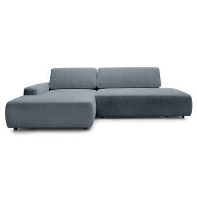 Narożnik z funkcją spania 4-osobowy 125x210 w stylu japandi | Bamby Lewostronny Mglista Stal (RAVEN 10)