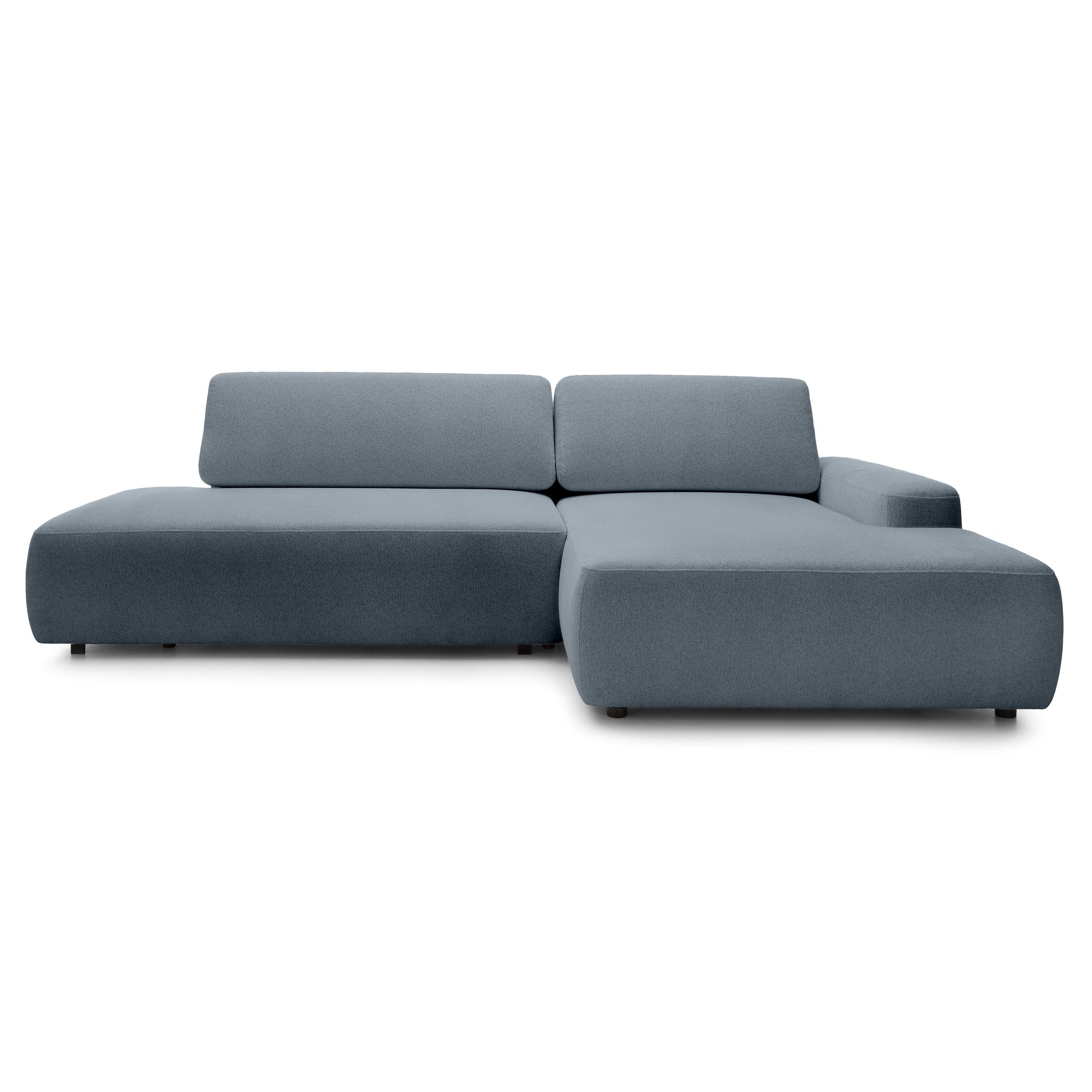 Narożnik z funkcją spania 4-osobowy 125x210 w stylu japandi | Bamby Prawostronny Mglista Stal (RAVEN 10)