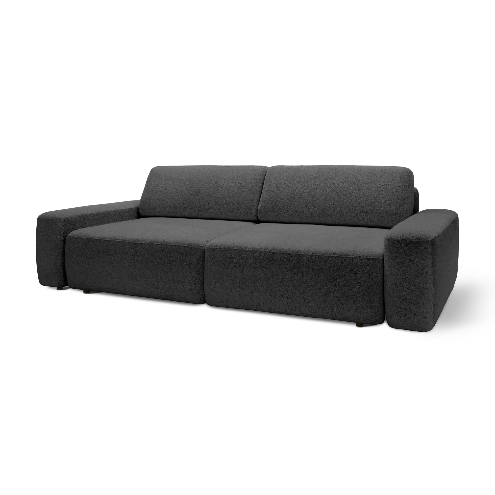 Sofa z funkcją spania 200x136 z pojemnikiem DL – bouclé Raven | Bamby Popielaty Granit (RAVEN 13)