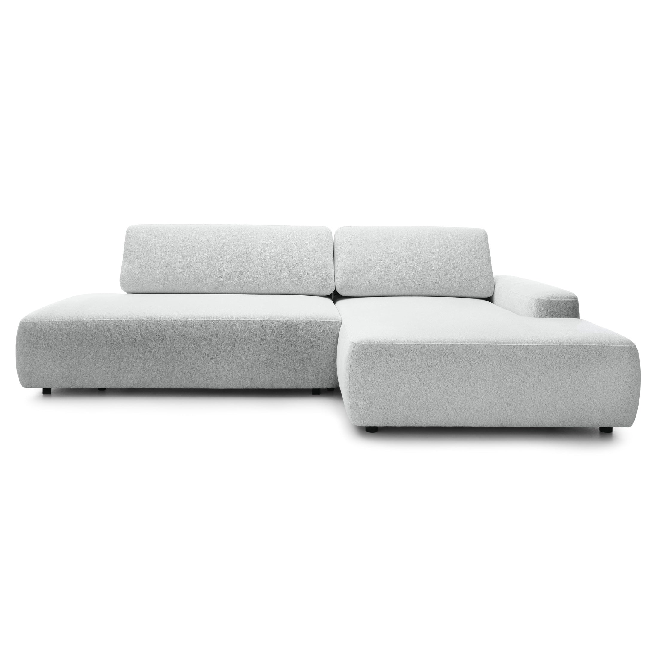 Narożnik z funkcją spania 4-osobowy 125x210 w stylu japandi | Bamby Prawostronny Srebrzysta Mgła (RAVEN 22)