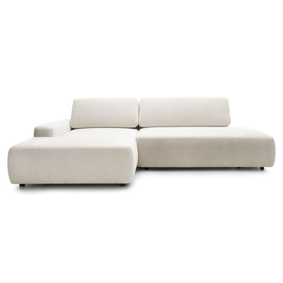 Narożnik z funkcją spania 4-osobowy 125x210 w stylu japandi | Bamby Lewostronny Lniana Poświata (RAVEN 24)