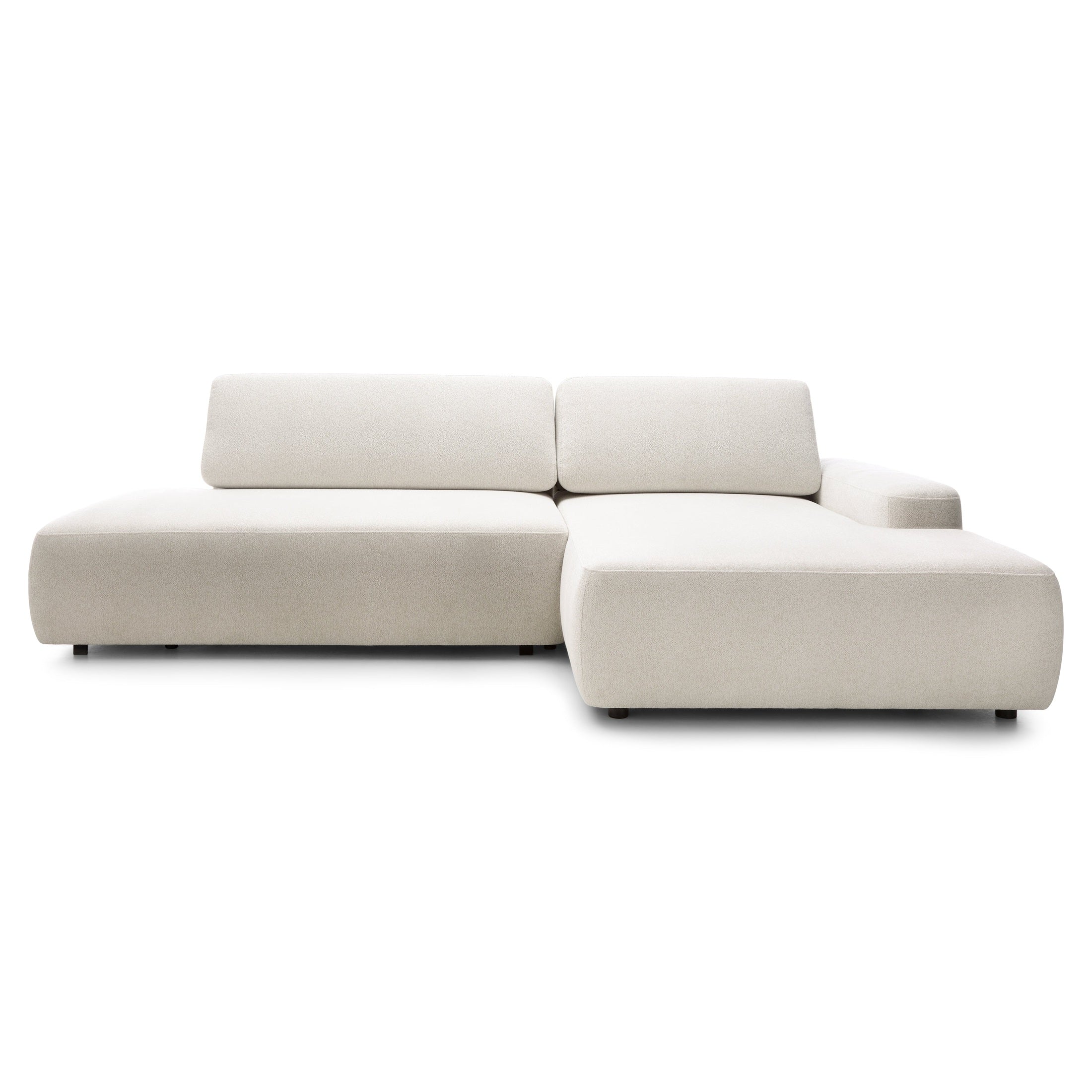 Narożnik z funkcją spania 4-osobowy 125x210 w stylu japandi | Bamby Prawostronny Lniana Poświata (RAVEN 24)