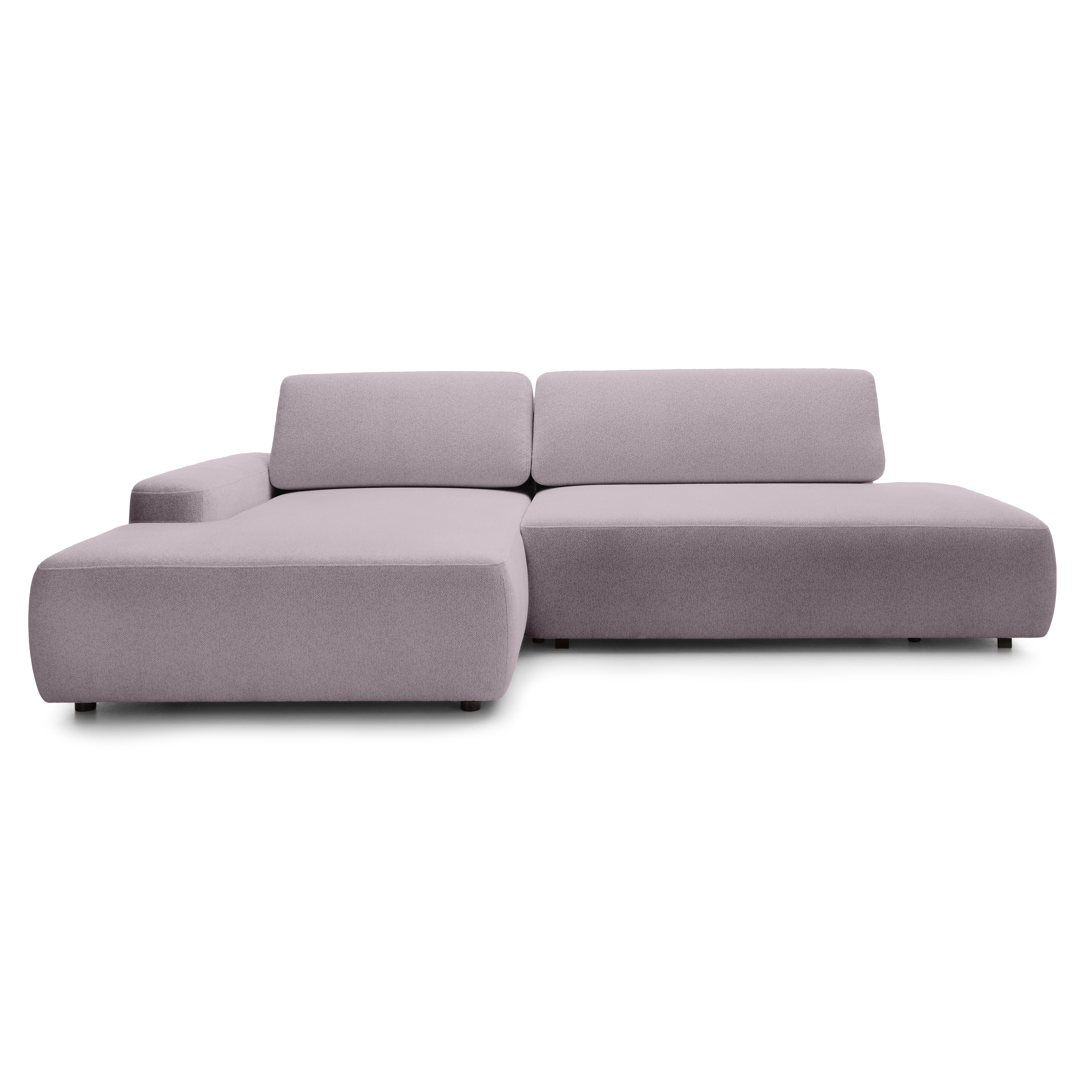 Narożnik z funkcją spania 4-osobowy 125x210 w stylu japandi | Bamby Lewostronny Pył Różany (RAVEN 30)