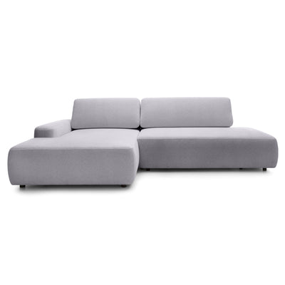 Narożnik z funkcją spania 4-osobowy 125x210 w stylu japandi | Bamby Lewostronny Szary Opal (RAVEN 06)