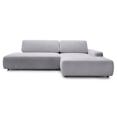 Narożnik z funkcją spania 4-osobowy 125x210 w stylu japandi | Bamby Prawostronny Szary Opal (RAVEN 06)