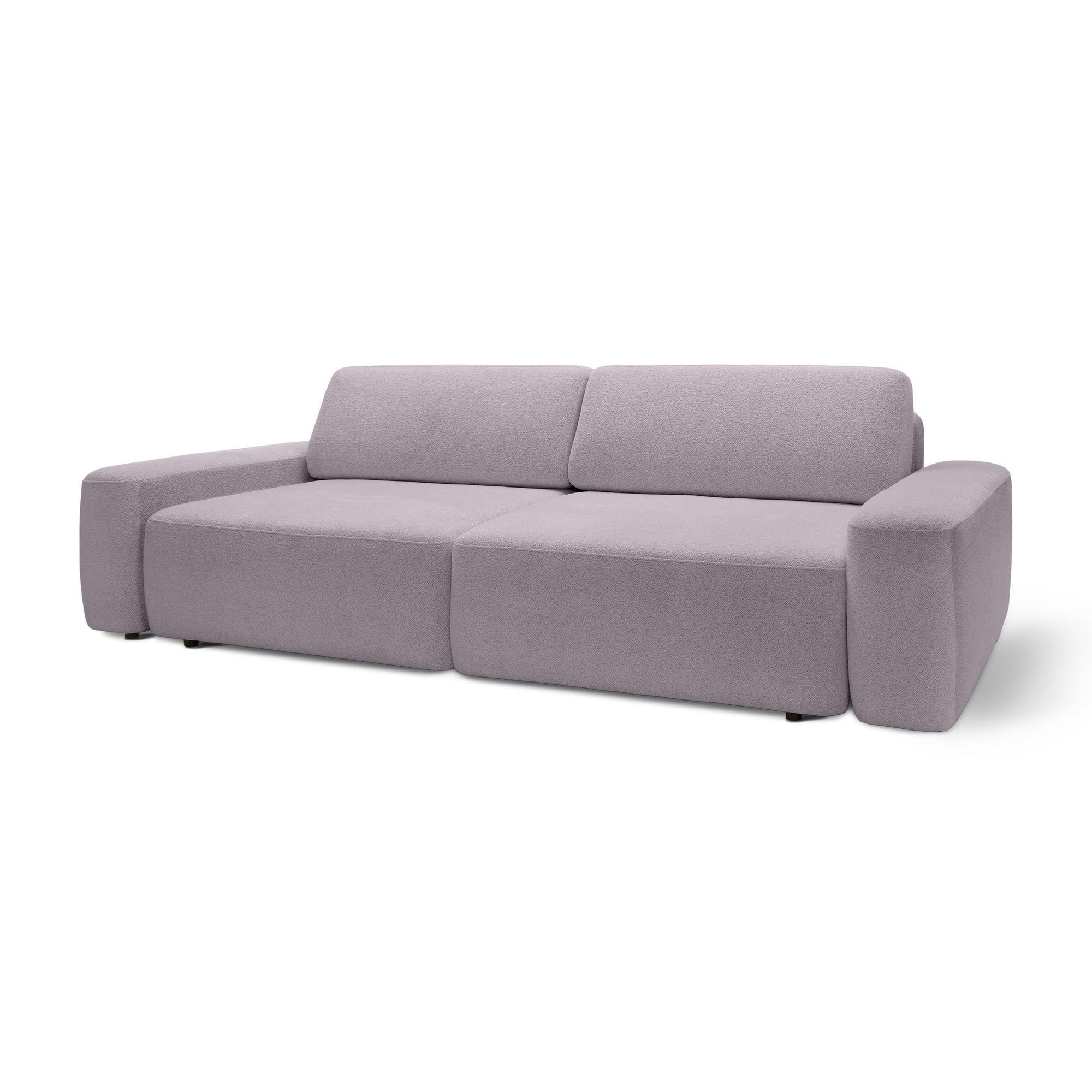 Sofa z funkcją spania 200x136 z pojemnikiem DL – bouclé Raven | Bamby Jesienny Róż (RAVEN 91)