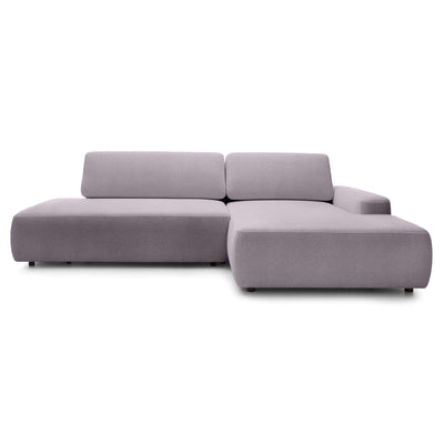 Narożnik z funkcją spania 4-osobowy 125x210 w stylu japandi | Bamby Prawostronny Jesienny Róż (RAVEN 91)