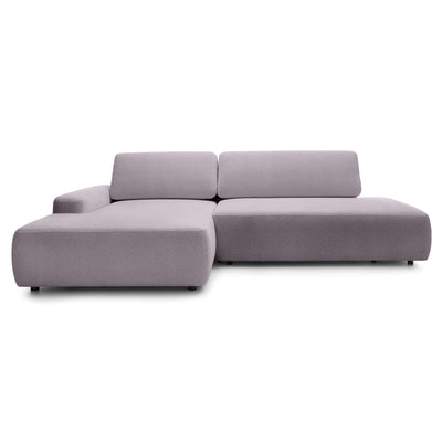 Narożnik z funkcją spania 4-osobowy 125x210 w stylu japandi | Bamby Lewostronny Jesienny Róż (RAVEN 91)