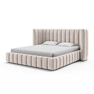 Łóżko tapicerowane pikowane z pojemnikiem w stylu modern soft | Gianda