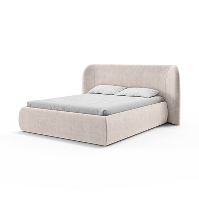 Łóżko tapicerowane z pojemnikiem w stylu modern soft | Frasspo