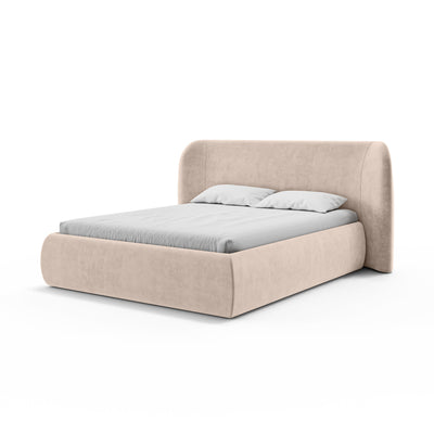 Łóżko tapicerowane z pojemnikiem w stylu modern soft | Frasspo