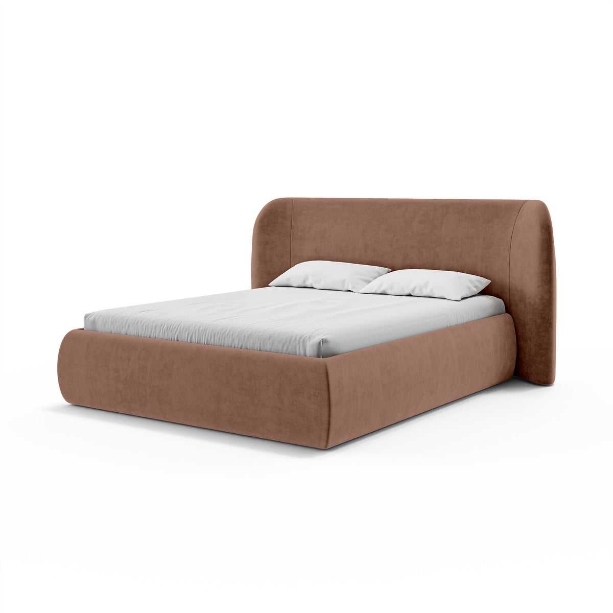 Łóżko tapicerowane z pojemnikiem w stylu modern soft | Frasspo