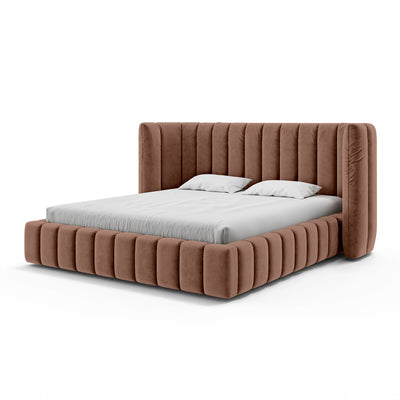 Łóżko tapicerowane pikowane z pojemnikiem w stylu modern soft | Gianda