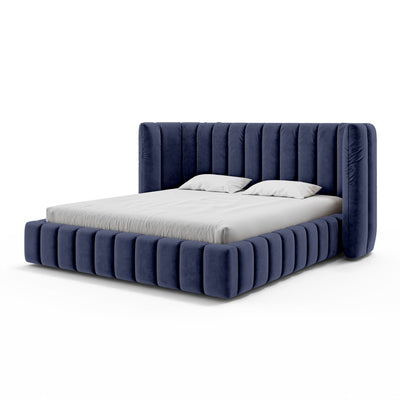 Łóżko tapicerowane pikowane z pojemnikiem w stylu modern soft | Gianda